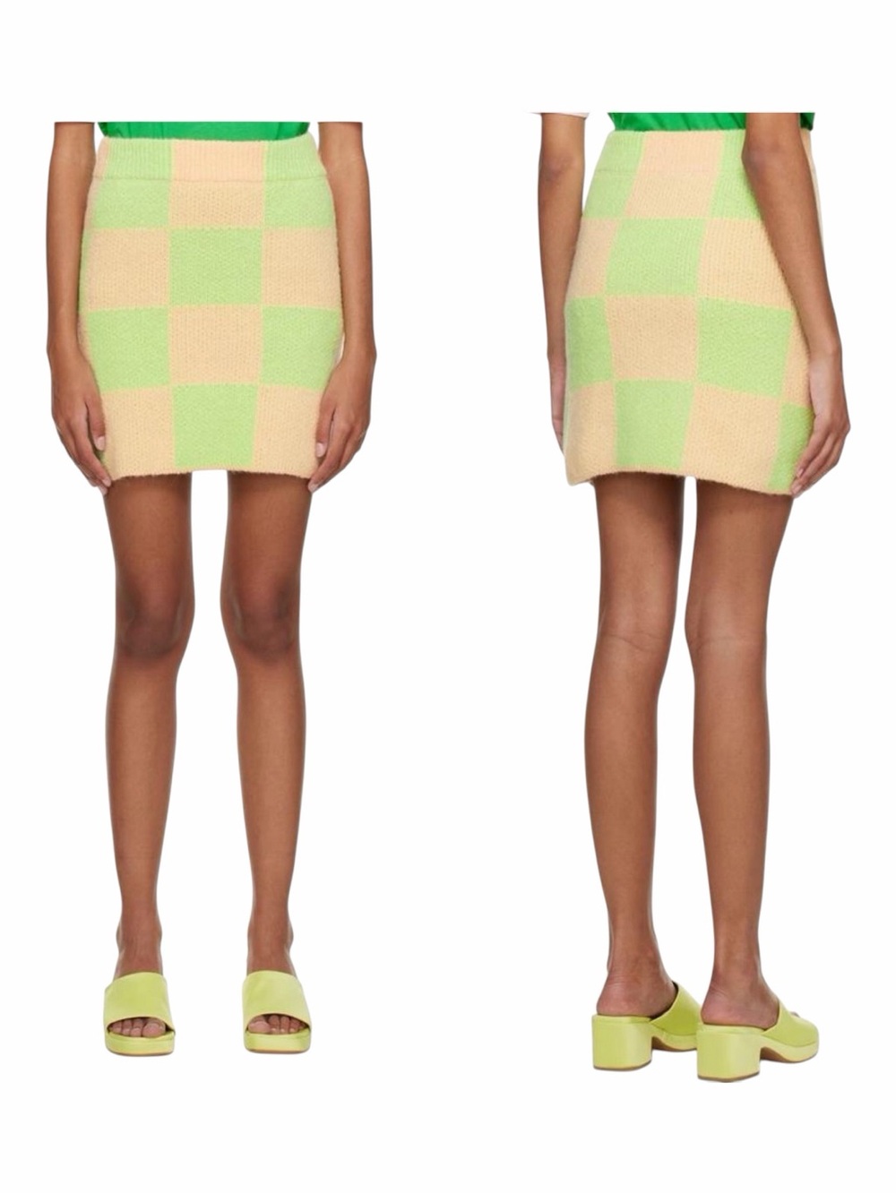 Stine Goya Pink & Green Alpaca-Blend Andria Mini Skirt. Size XS.